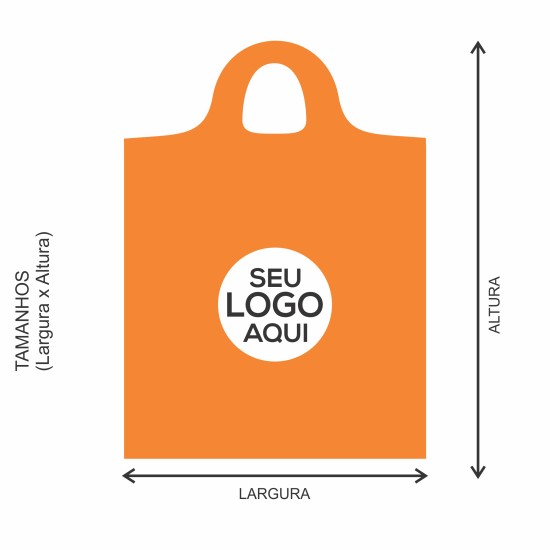 Sacola Plástica Alça Mini Tiracolo Personalizada 30x39cm x 0,10